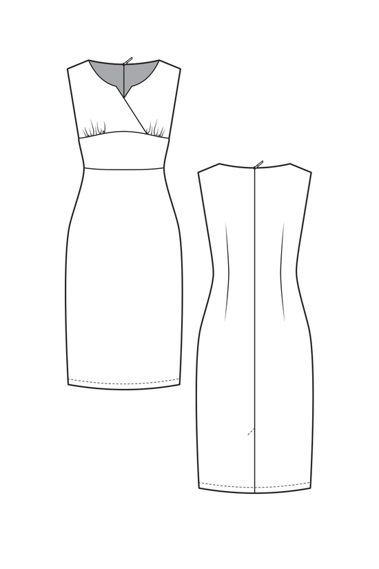 09-4 Slim dress with bodice piece