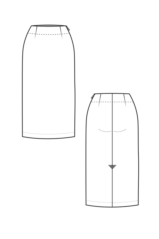 67-9 Longuette skirt without a waistband