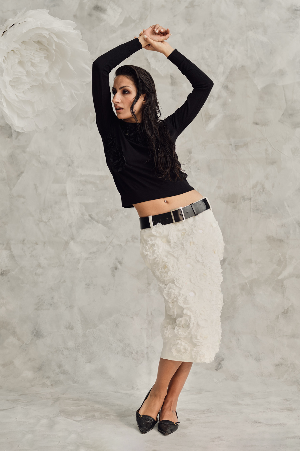 Pencil Skirt Floral Midi Skirt H&m H&M Floral-Motif Printed