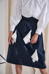 60-5 Pleated flared skirt with wide waistband