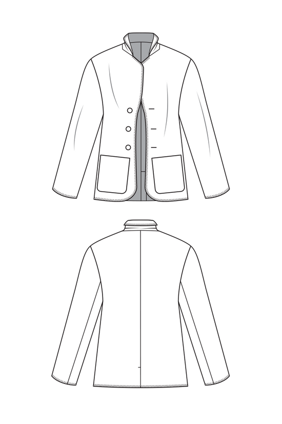 12-2 SANDSTONE Cosy jacket with long sleeves with closed blanket stitches