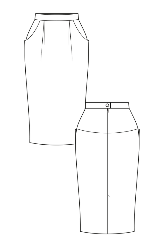 14-2 CORNETTO Comfortable pencil skirt