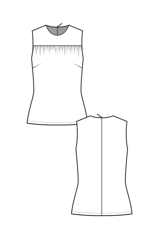 17-6 NOÉ Sleeveless top with slight gathering