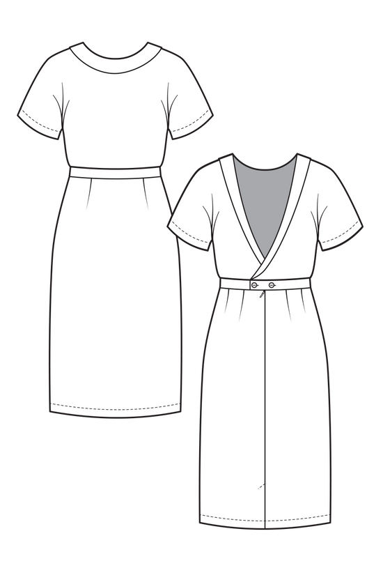 21-6 ÉLAN Dress with V-shaped back collar