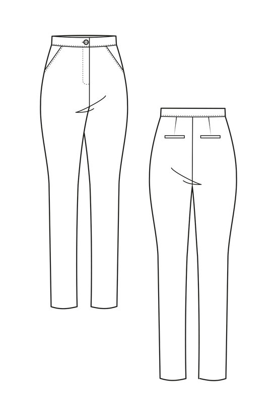 41-7 AGENDA Slim fit business trousers with pockets