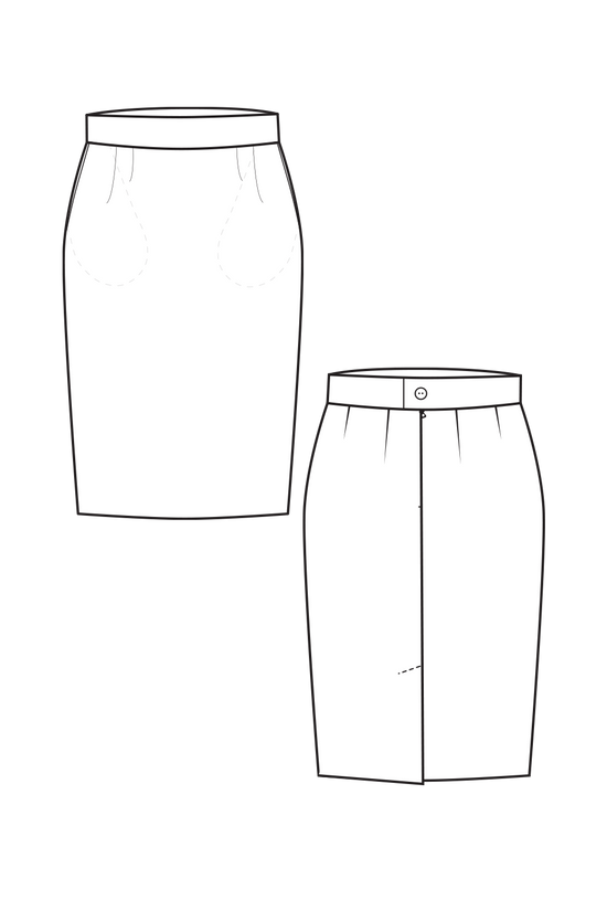45-2 Narrow pencil skirt with pleat