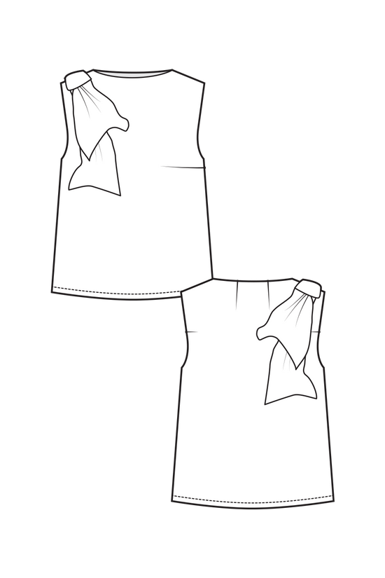 50-3 CEDAR GROVE Bow tie shoulder top