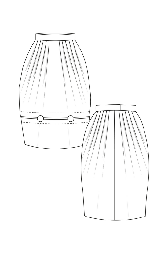 70-31 AURA Skirt with a softly ballooned silhouette and built-in pleats