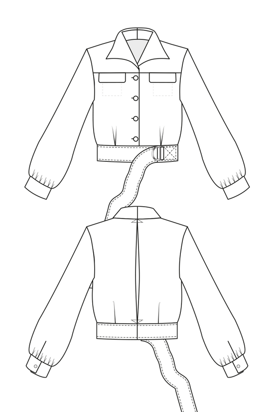 71-6 LILT Blouse with waistband and shawl collar