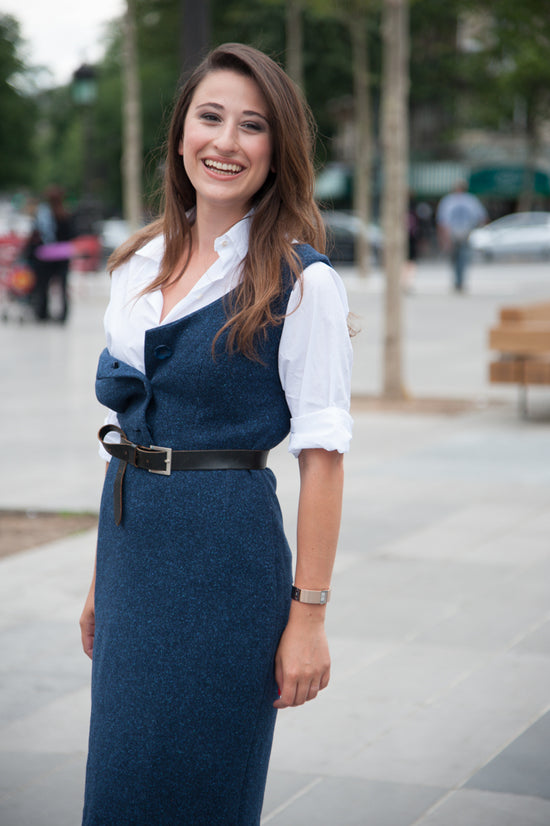 09-1 Bodice dress with buttons and bow detail