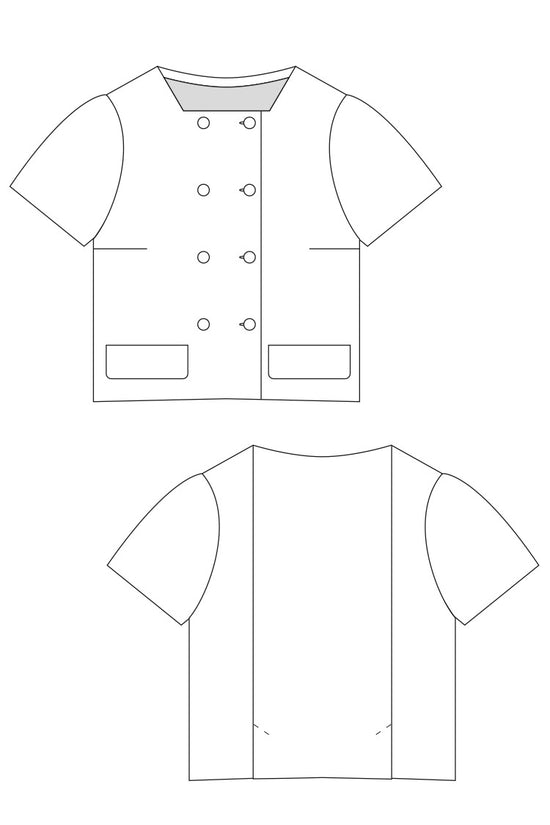 52-2 Double breasted blouse jacket with short sleeves