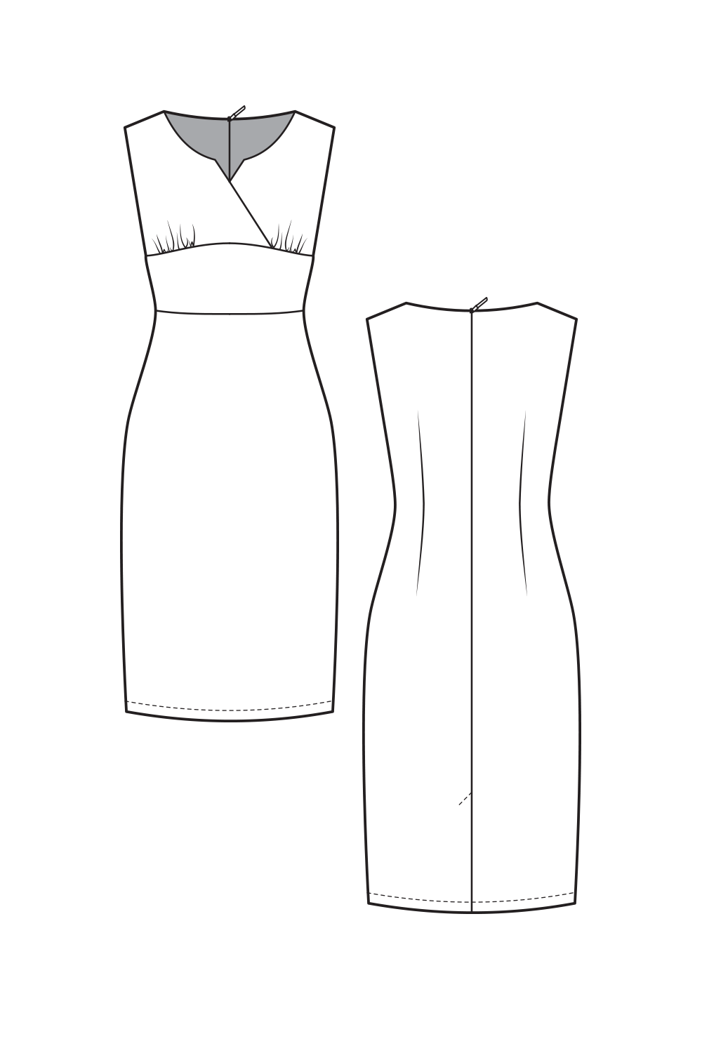 09-4 Slim dress with bodice piece – sistermagpatterns