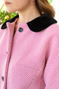 67-6 Short jacket with cut sleeve, peplum look and velvet collar