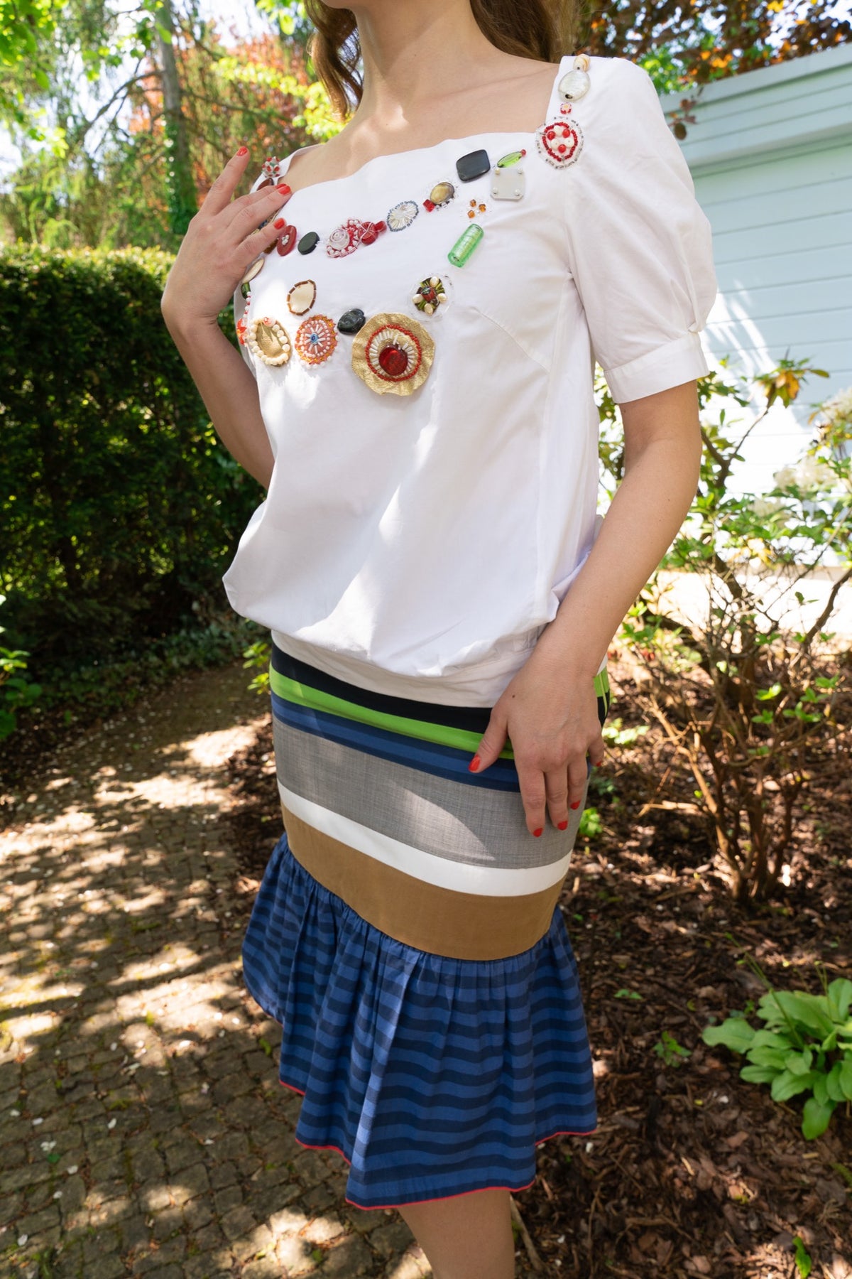 Rectangular Neckline 67-5 Sewing pattern for women of blouse with rectangular neckline ...