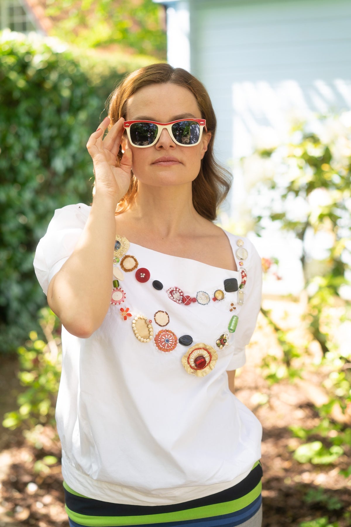 Rectangular Neckline 67-5 Sewing pattern for women of blouse with rectangular neckline ...