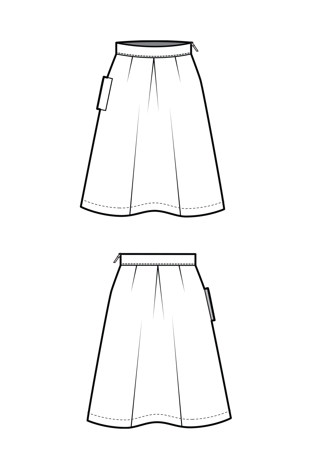 Vector mini skirt fashion CAD, wrapped woman... - Stock Illustration  [94167011] - PIXTA