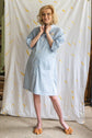 62-6 (Maternity) Shirt dress with balloon-shaped sleeves