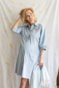 62-6 (Maternity) Shirt dress with balloon-shaped sleeves