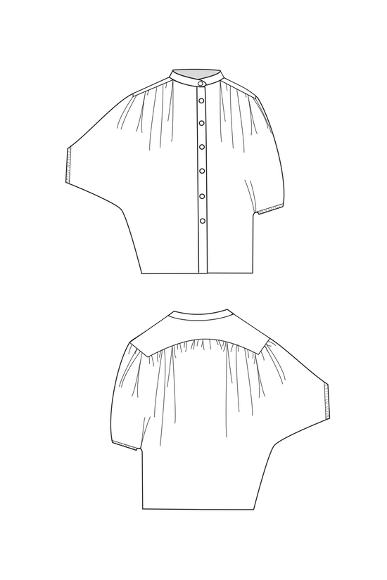 64-4 VISTA Chic Very Wide Blouse with Yoke