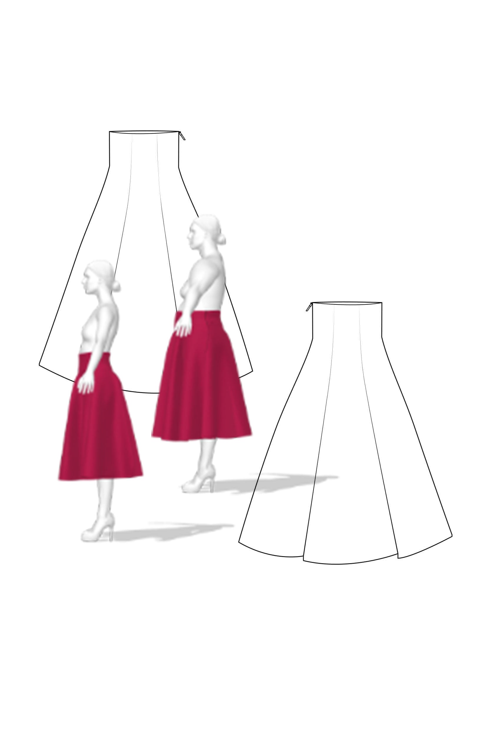 65 7 Swinging Six Panel skirt DIY Sewing Pattern Download