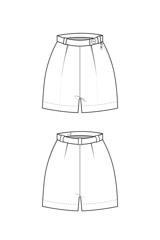 67-8 Short pants with front pleats