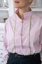 71-25 LIAN Mandarin-inspired blouse with stand collar & frog closures
