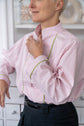 71-25 LIAN Mandarin-inspired blouse with stand collar & frog closures