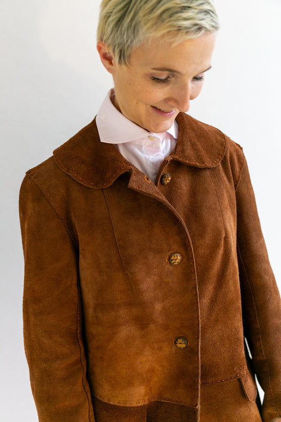 70-21 TONKA Leather jacket with Peter Pan Collar