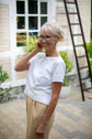 47-2 MARINIÈRE Straight cut top with short sleeves & two neckline options
