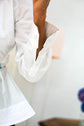 71-20 SAVILE Peplum blouse with long sleeves, classic collar and shirt cuffs