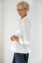 71-20 SAVILE Peplum blouse with long sleeves, classic collar and shirt cuffs