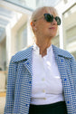 19-4 ROYAL Slightly flared 50s-style coat with shoulder pleats