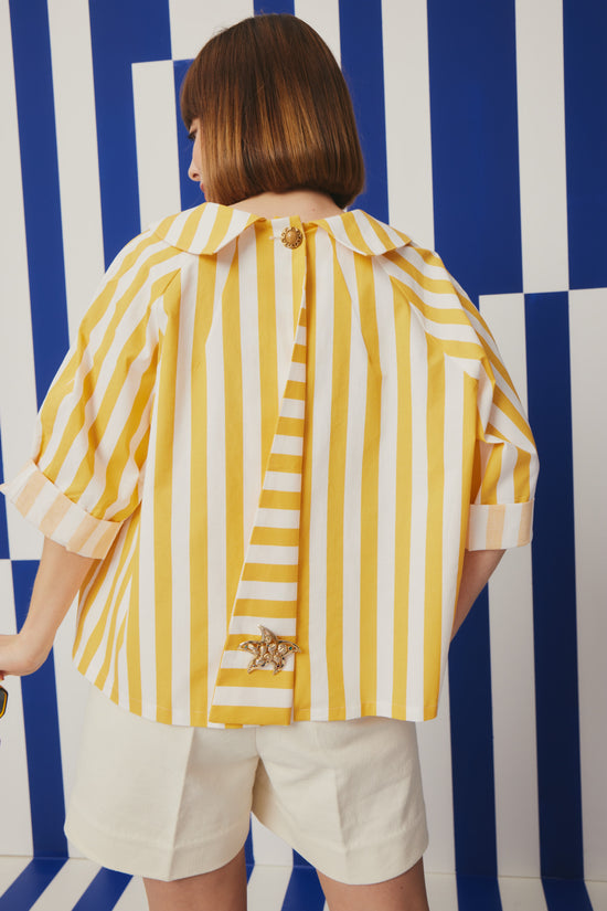 07-3 Raglan blouse with round collar and pockets