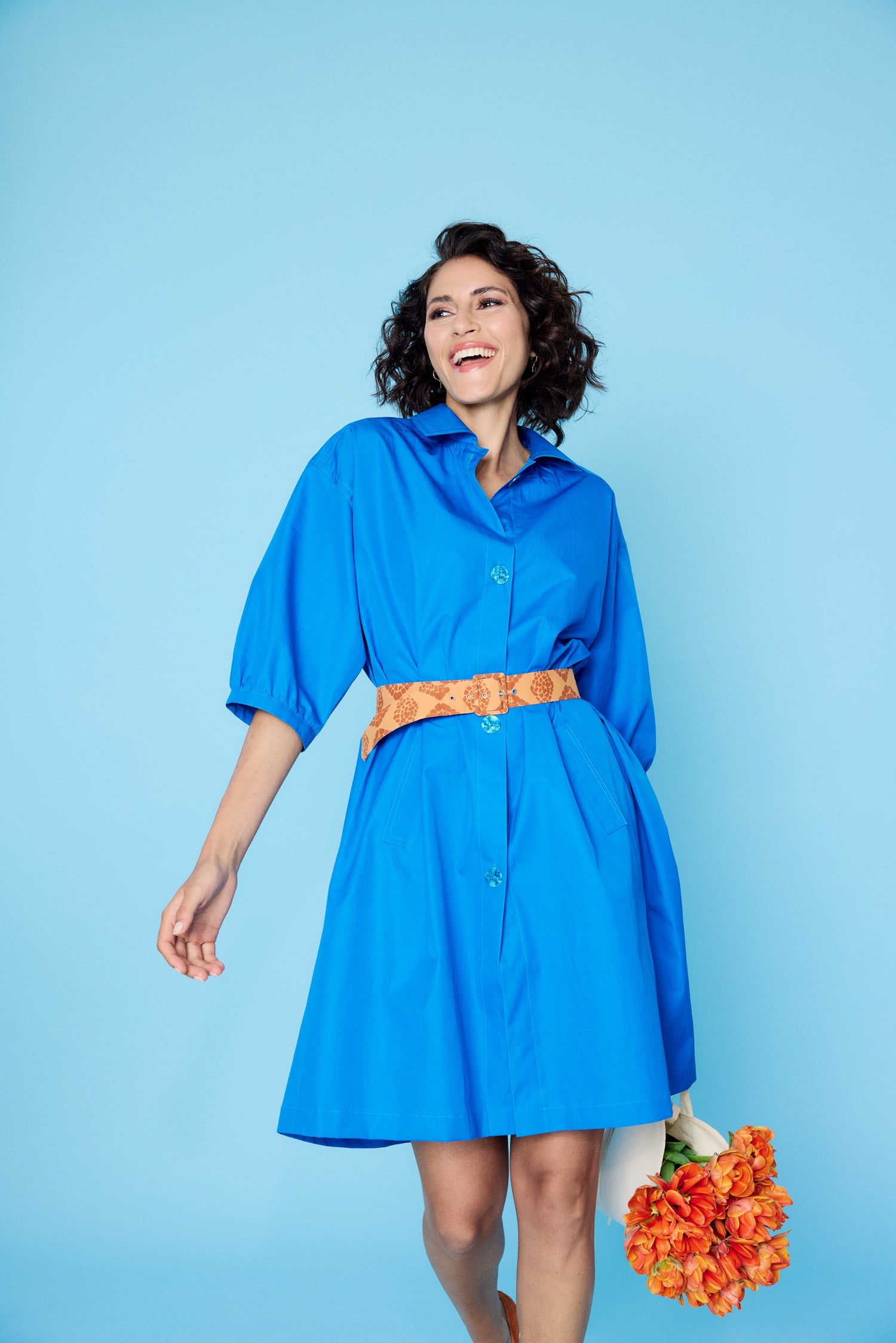 62-6 PLUME Shirt dress with balloon-shaped sleeves – maternity-approved