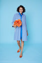 19-4 ROYAL Slightly flared 50s-style coat with shoulder pleats