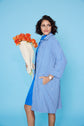 19-4 ROYAL Slightly flared 50s-style coat with shoulder pleats