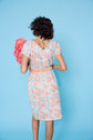 71-3 POEM Fitted dress with dropped shoulders and front button