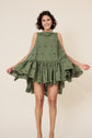 71-21 GIVY Scalloped Lace Mini Dress with ruffle hem