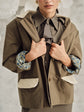 68-5 Transitional jacket with material mix in 2 lengths