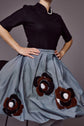 70-9 Balloon Skirt with Punchneedle Roses