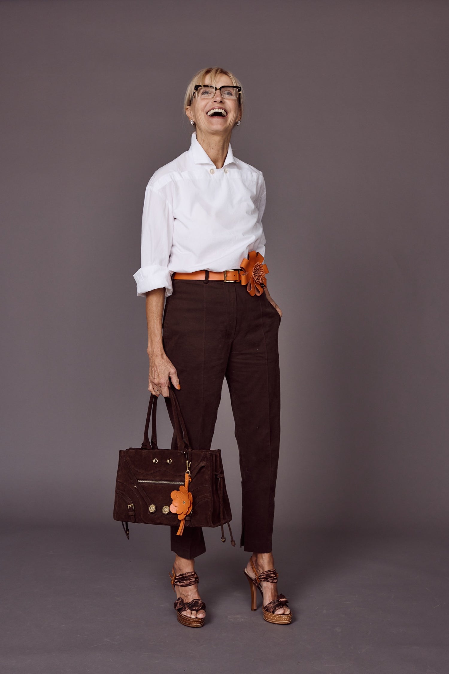 68-7 LINE High-waisted, slim trousers with a stitched-in crease 68-7 LINE High-waisted, slim trousers with a stitched-in crease