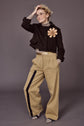 69-10 Wide Pants with Buckle Closure and Pleats at the Waistband