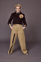 69-10 Wide Pants with Buckle Closure and Pleats at the Waistband