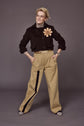 69-10 Wide Pants with Buckle Closure and Pleats at the Waistband