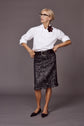 69-5 Lined hip skirt with hem flounce