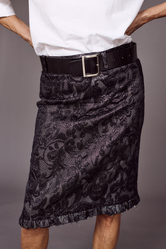 69-5 MARZIPAN Lined hip skirt with hem flounce