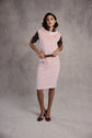 19-3 TREVI Shift dress with stand-up collar
