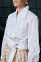 71-6 LILT Blouse with waistband and shawl collar