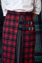 71-7 TARTAN Kilt-inspired skirt with two leather tabs