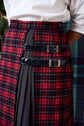 71-7 TARTAN Kilt-inspired skirt with two leather tabs